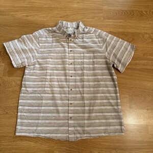 ROWM Shirt Men's XLT Striped Multicolor Camp Shirt‎ Short Sleeve Button Down